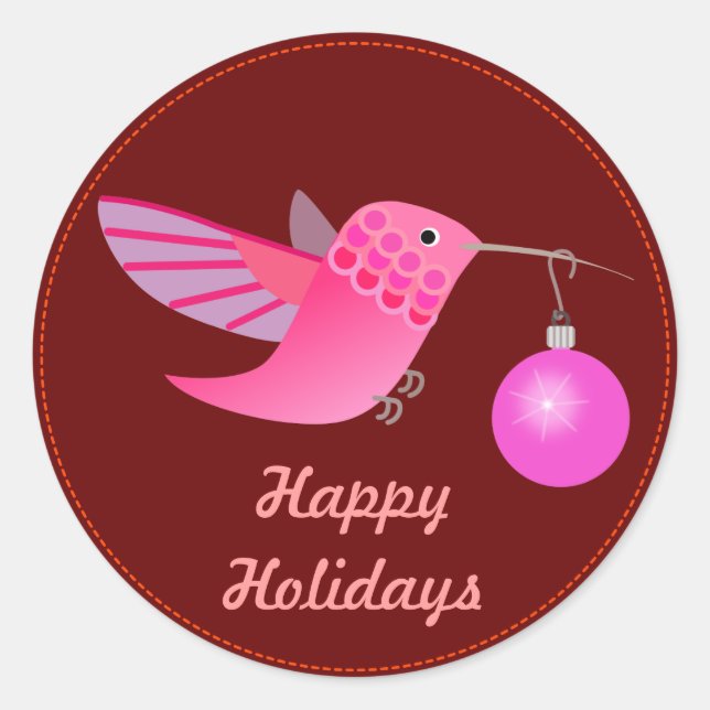 Adesivo Vinheta de Holiday Hummingbird (Frente)