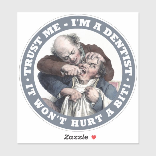 Adesivo Vinheta de humor DENTIST (Folha)