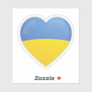 Adesivo Vinheta de Ícone de Amor de Sinalizador Ucrânia