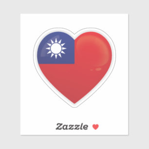 Adesivo Vinheta de Ícones de Amor de Taiwan