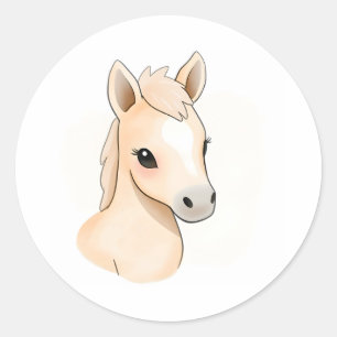 Adesivo Vinheta de Ilustração de Aquarela de Bebê Cachorro