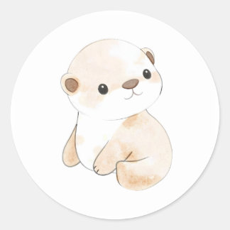 Adesivo Vinheta de Ilustração de Aquarela de Bebê Óbita