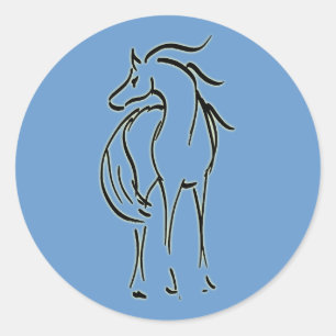Adesivo Vinheta de Ilustração de Cavalo