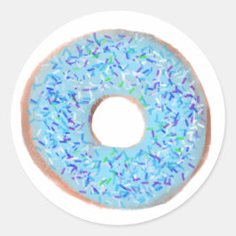 Adesivo Vinheta de ilustração de rosquinha pastel azul