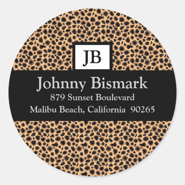 Adesivo Vinheta de Impressão de Cheetah (Frente)