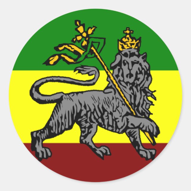 Adesivo Vinheta de leão rasta (Frente)