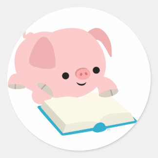 Adesivo Vinheta de Leitura de Cartoon em Cupa