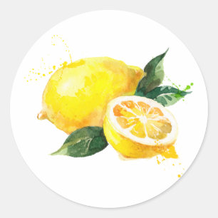 Adesivo Vinheta de Lemon de Aquarela