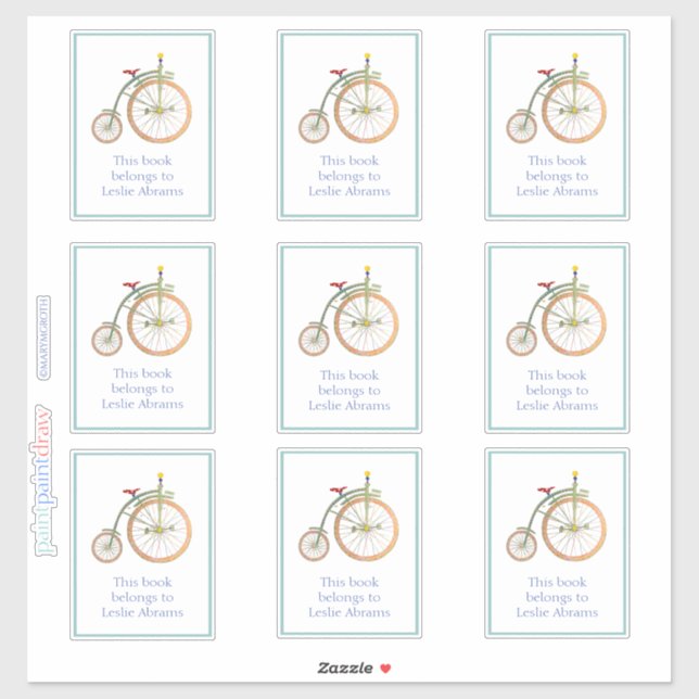 Adesivo Vinheta de Livrete Azul de Bike Circus (Folha)