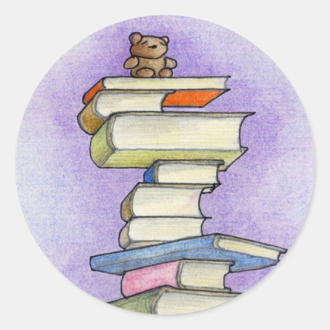 Adesivo Vinheta de Livros de Ursos de Teddy (Frente)