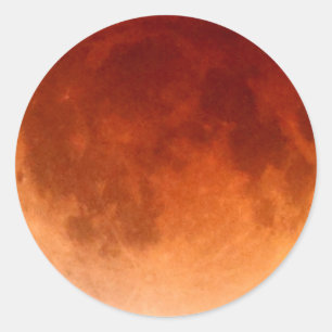 Adesivo Vinheta de Lua Lunar com Eclipse Sanguíneo Total