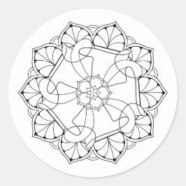 Adesivo Vinheta de Mandala Preto e Branco