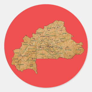 Adesivo Vinheta de Mapa Burkina Faso