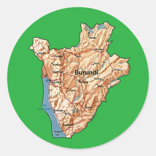 Adesivo Vinheta de Mapa Burundi