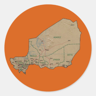 Adesivo Vinheta de Mapa Níger