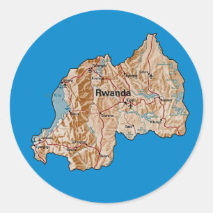 Adesivo Vinheta de Mapa Ruanda
