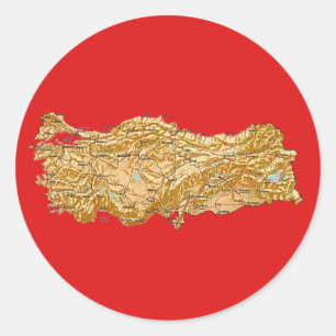 Adesivo Vinheta de Mapa Turco