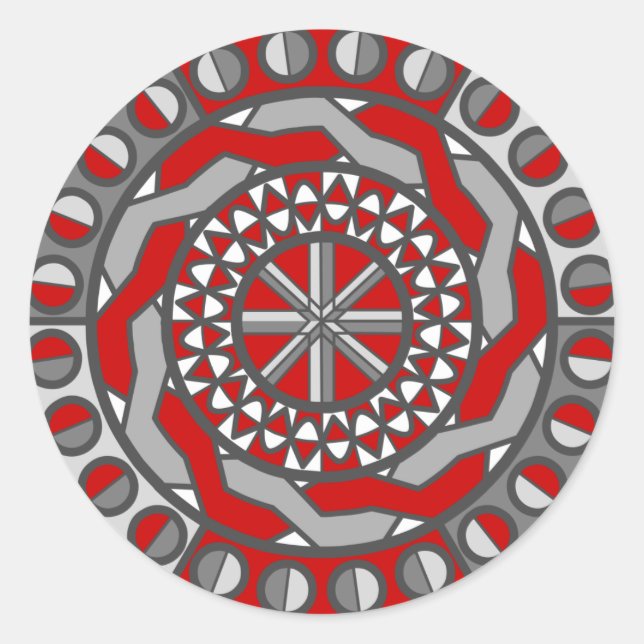 Adesivo Vinheta de máquina vermelha (Frente)