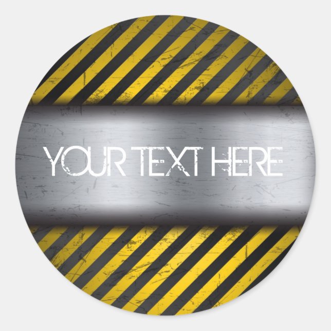 Adesivo Vinheta de Metal Grunge (Frente)