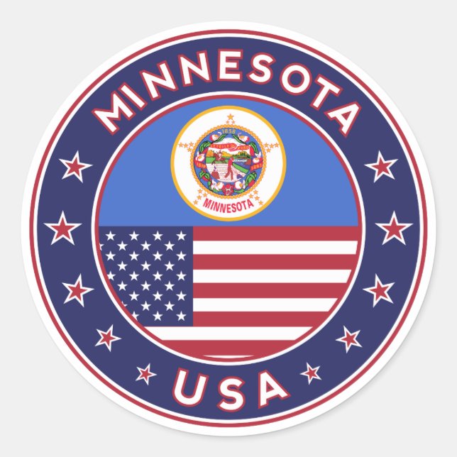Adesivo vinheta de Minnesota, capa de telefone, saco, reló (Frente)