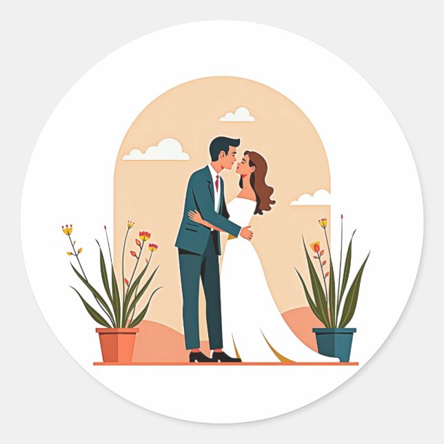 Adesivo Vinheta de Momento de Casamento (Frente)