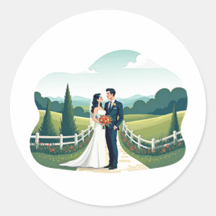 Adesivo Vinheta de Momento de Casamento Elegante