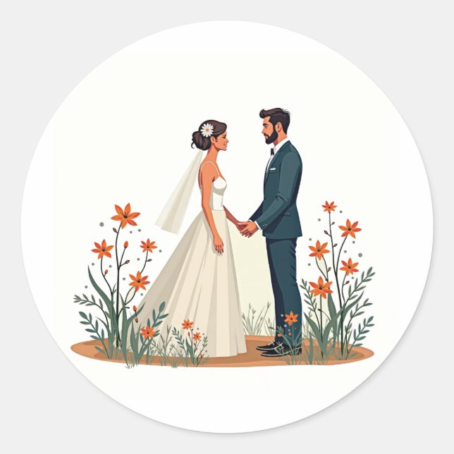 Adesivo Vinheta de Momento de Casamento Perfeito (Frente)