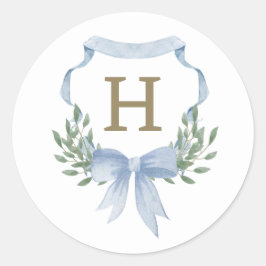 Adesivo Vinheta de Monograma de Crest de Aquarela