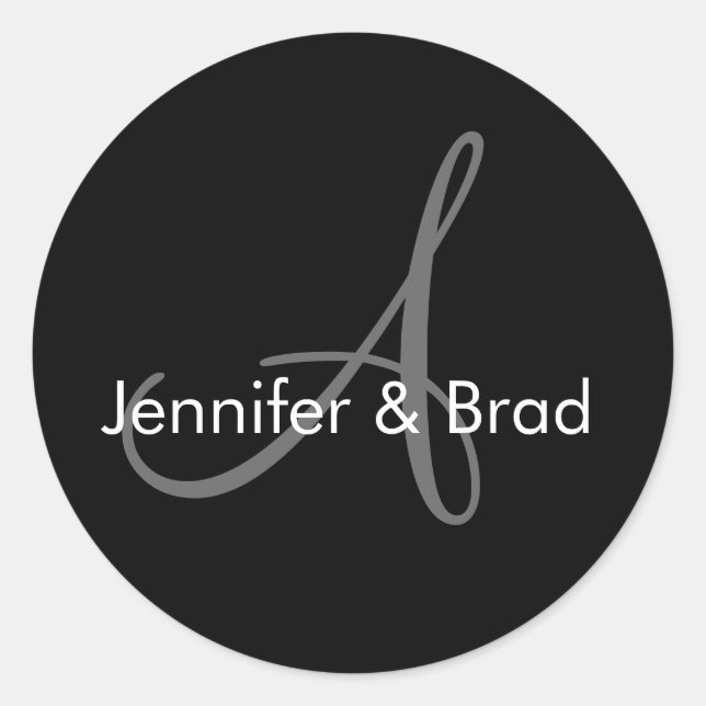 Adesivo Vinheta de Monograma de Noiva de Casamento Persona (Frente)