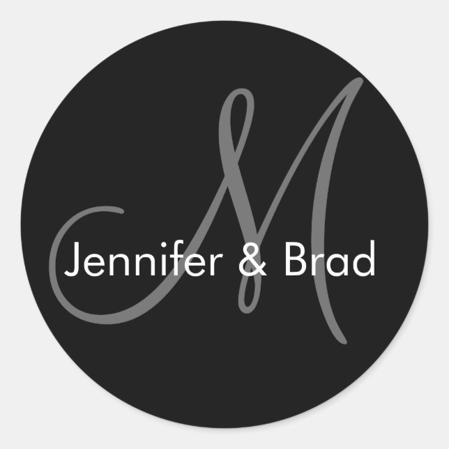 Adesivo Vinheta de Monograma de Noiva de Casamento Persona (Frente)