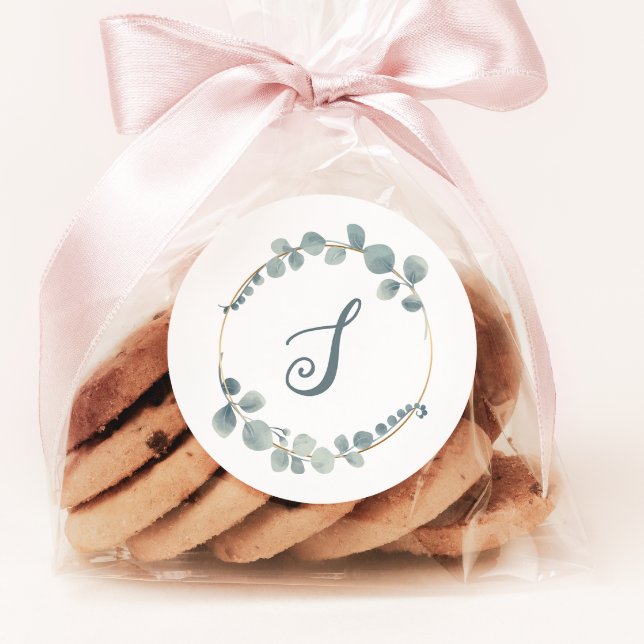 Adesivo Vinheta de Monograma de Texto Personalizado Eucaly (Criador carregado)