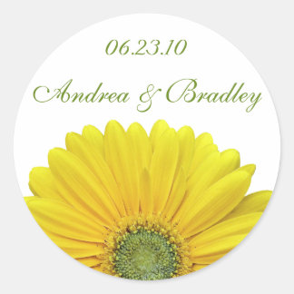 Adesivo Vinheta de Monograma Gerbera Daisy Yellow Personal