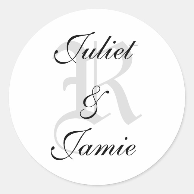 Adesivo Vinheta de Monograma Personalizado do DIY (Frente)