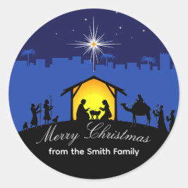 Adesivo Vinheta de Natal Blue Star