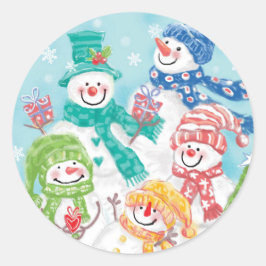 Adesivo Vinheta de Natal Bonita Snowman