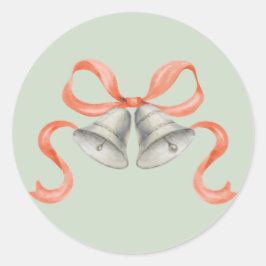 Adesivo Vinheta de Natal com Aquarela e Arco - Vermelho