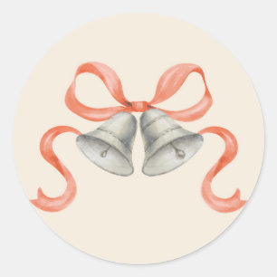 Adesivo Vinheta de Natal com Aquarela e Arco - Vermelho