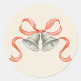 Adesivo Vinheta de Natal com Aquarela e Arco - Vermelho