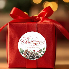 Adesivo Vinheta de Natal com Tipografia de Nome Personaliz