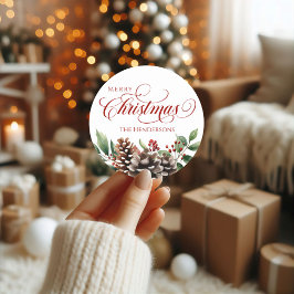 Adesivo Vinheta de Natal com Tipografia de Nome Personaliz