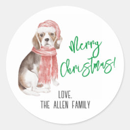 Adesivo Vinheta de Natal da Beagle