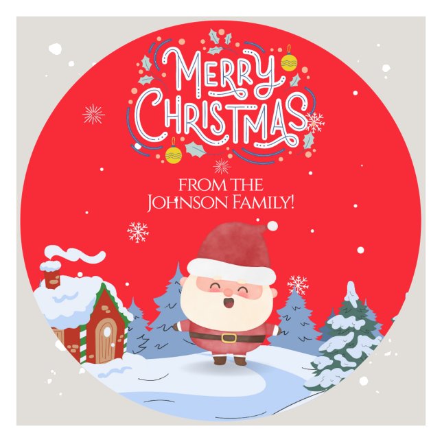 Adesivo Vinheta de Natal da Família Encantadora (Personalized Family Christmas Stickers)