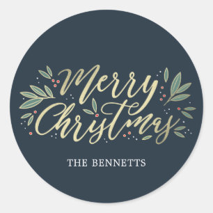 Adesivo Vinheta de Natal de cor EDITÁVEL