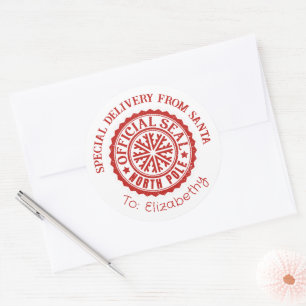 Adesivo Vinheta de Natal de entrega especial proveniente d