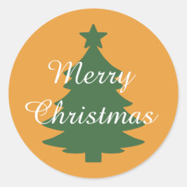 Adesivo Vinheta de Natal de Merry Ouro Laranja