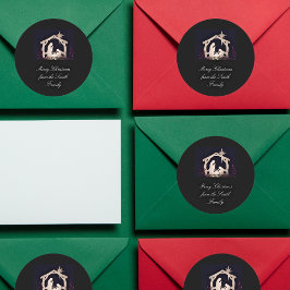 Adesivo Vinheta de Natal de Natividade Simples