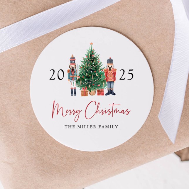 Adesivo Vinheta de Natal de Nutcracker (2025 Nutcracker Round Merry Christmas Sticker by Painted Paperie
)