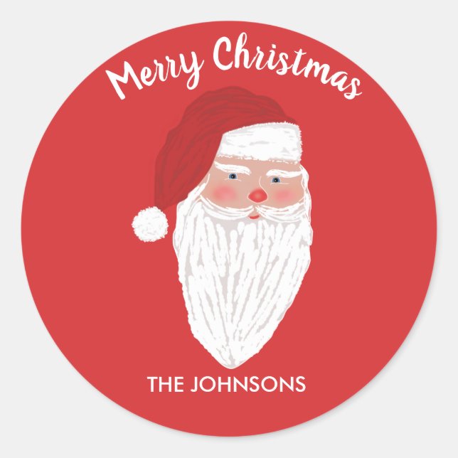 Adesivo Vinheta de Natal de Papais noeis Personalizados -  (Frente)