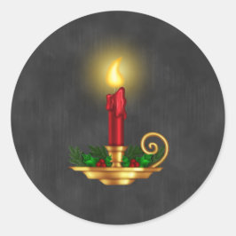 Adesivo Vinheta de Natal de quadro-negro com Dourada Vela
