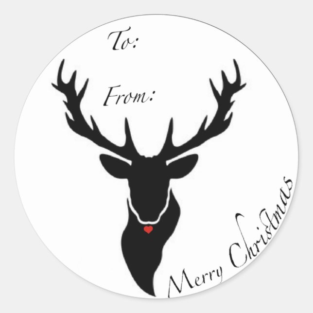 Adesivo Vinheta de natal de rena (Frente)